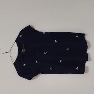 Gap Navy Flower Shirt Small